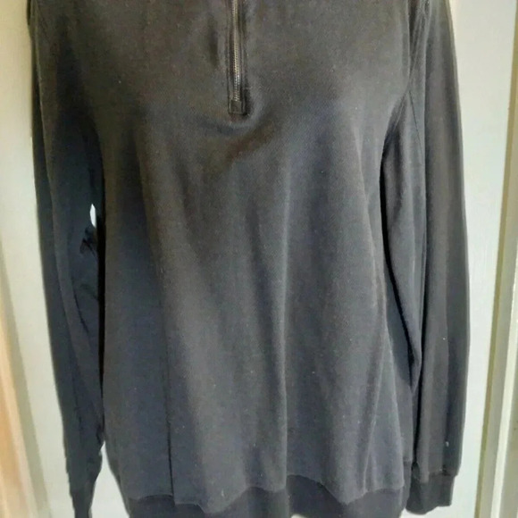 Calvin Klein Pullover Quarter Zip Black Sz M Pit To Pit 20 Length 24 - Picture 1 of 9